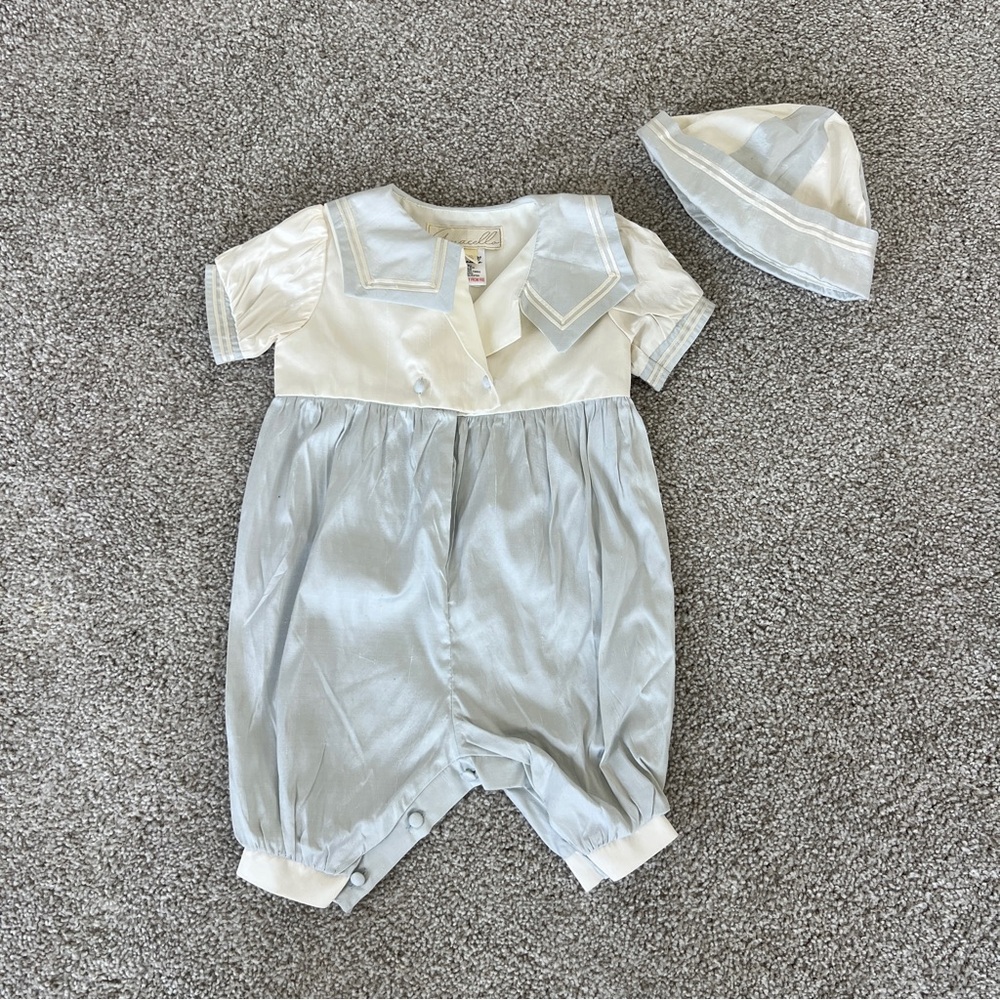 Amacello Baby Sailor Outfit - Light Blue & Cream